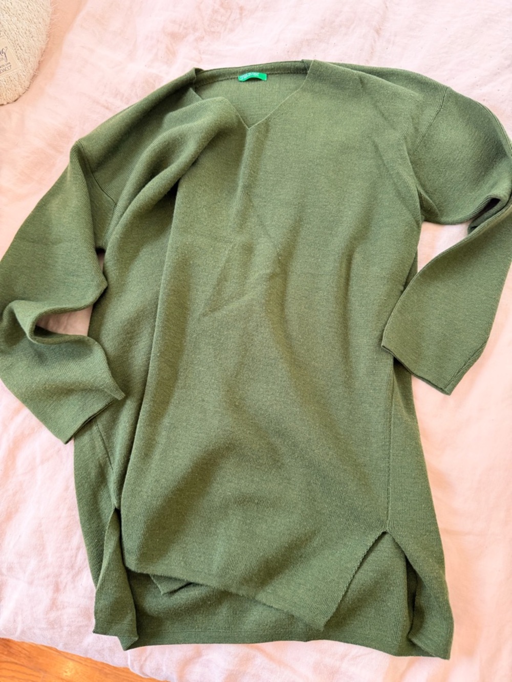 United Colors Of Benetton Olive Green Knit Top with Green Label